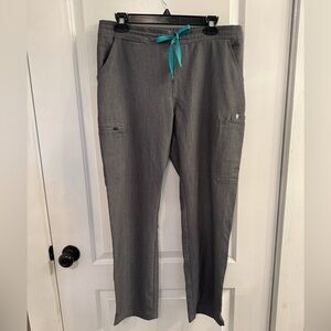 Figs Yola Skinny Scrub Pants Graphite Medium OG Scrunch Waistband